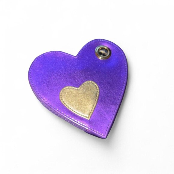 purple / gold heart coin purse / wallet by sweetooth by chelsea - Picture 3 of 3